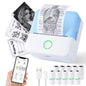 Thermal Mini Printer Portable Inkless Sticker Maker Bluetooth Printer for Phone Wireless Label Printer with Tape Free Cut Small Pocket Printer for Notes&Children DIY Compatible with iOS&Android