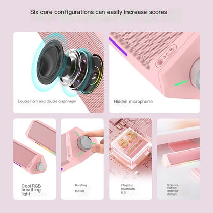 Bluetooth Desktop Speakers with Microphone and Bass