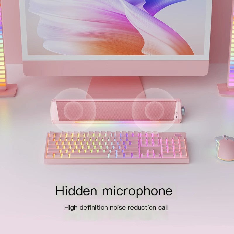 Bluetooth Desktop Speakers with Microphone and Bass